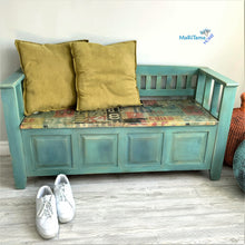 Load image into Gallery viewer, Shabby Chic Blue Storage Bench