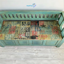 Load image into Gallery viewer, Shabby Chic Blue Storage Bench