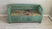 Load and play video in Gallery viewer, Shabby Chic Blue Storage Bench