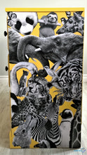 Load image into Gallery viewer, Black & White Animal Collage on Yellow Dresser - Furniture MaRiTama HOME