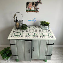 Load image into Gallery viewer, Green / White and Gray Farmhouse Cabinet - Furniture MaRiTama HOME