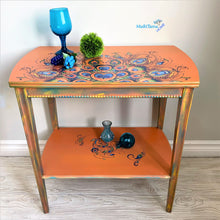 Load image into Gallery viewer, Orange Peacock Accent Table