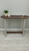 Load and play video in Gallery viewer, White and Wood Rustic Console / Entry Table