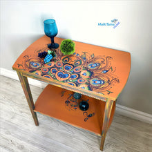 Load image into Gallery viewer, Orange Peacock Accent Table