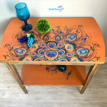 Load image into Gallery viewer, Orange Peacock Accent Table