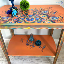 Load image into Gallery viewer, Orange Peacock Accent Table