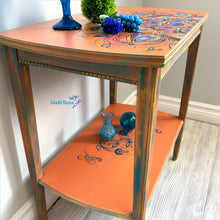 Load image into Gallery viewer, Orange Peacock Accent Table