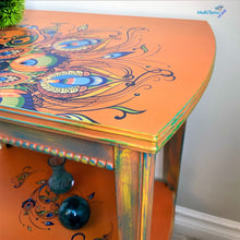 Load image into Gallery viewer, Orange Peacock Accent Table