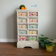 Load image into Gallery viewer, Antique Hand-Carved Thai Eclectic Boho Multi-colored Chest of Drawers - Furniture MaRiTama HOME