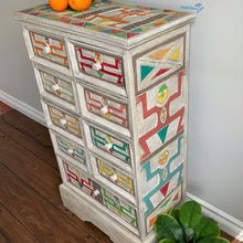 Load image into Gallery viewer, Antique Hand-Carved Thai Eclectic Boho Multi-colored Chest of Drawers - Furniture MaRiTama HOME