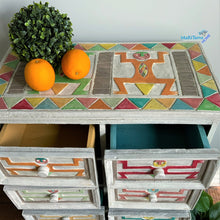 Load image into Gallery viewer, Antique Hand-Carved Thai Eclectic Boho Multi-colored Chest of Drawers - Furniture MaRiTama HOME
