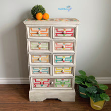 Load image into Gallery viewer, Antique Hand-Carved Thai Eclectic Boho Multi-colored Chest of Drawers - Furniture MaRiTama HOME