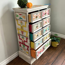 Load image into Gallery viewer, Antique Hand-Carved Thai Eclectic Boho Multi-colored Chest of Drawers - Furniture MaRiTama HOME