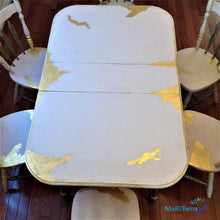 Load image into Gallery viewer, Antique Refinished Rose and Gold Dining Set (Table with extension leaf & 6 chairs) - Furniture MaRiTama HOME