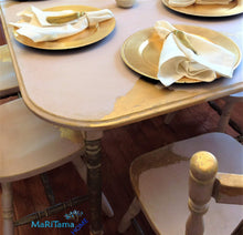Load image into Gallery viewer, Antique Refinished Rose and Gold Dining Set (Table with extension leaf & 6 chairs) - Furniture MaRiTama HOME