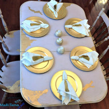 Load image into Gallery viewer, Antique Refinished Rose and Gold Dining Set (Table with extension leaf & 6 chairs) - Furniture MaRiTama HOME
