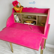 Load image into Gallery viewer, Antique Shocking Pink and Gold Writing Table - Furniture MaRiTama HOME