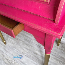 Load image into Gallery viewer, Antique Shocking Pink and Gold Writing Table - Furniture MaRiTama HOME