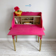 Load image into Gallery viewer, Antique Shocking Pink and Gold Writing Table - Furniture MaRiTama HOME