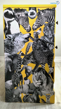 Load image into Gallery viewer, Black & White Animal Collage on Yellow Dresser - Furniture MaRiTama HOME