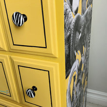 Load image into Gallery viewer, Black & White Animal Collage on Yellow Dresser - Furniture MaRiTama HOME