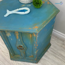 Load image into Gallery viewer, Blue Farmhouse Hexagonal Accent Table - Furniture MaRiTama HOME
