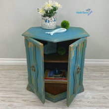 Load image into Gallery viewer, Blue Farmhouse Hexagonal Accent Table - Furniture MaRiTama HOME