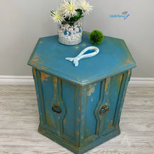 Load image into Gallery viewer, Blue Farmhouse Hexagonal Accent Table - Furniture MaRiTama HOME