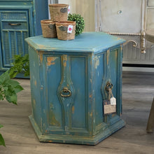 Load image into Gallery viewer, Blue Farmhouse Hexagonal Accent Table - Furniture MaRiTama HOME