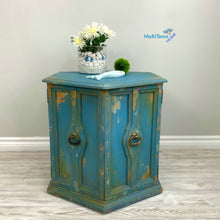 Load image into Gallery viewer, Blue Farmhouse Hexagonal Accent Table - Furniture MaRiTama HOME