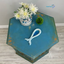 Load image into Gallery viewer, Blue Farmhouse Hexagonal Accent Table - Furniture MaRiTama HOME