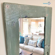 Load image into Gallery viewer, Blue Grey Wooden Farmhouse Mirror - Home Decor MaRiTama HOME