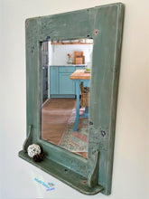 Load image into Gallery viewer, Blue Grey Wooden Farmhouse Mirror - Home Decor MaRiTama HOME
