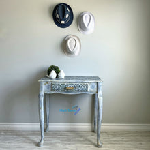 Load image into Gallery viewer, Boho Shabby Chic Blue and White Vanity/ Entryway Table / Desk - Furniture MaRiTama HOME
