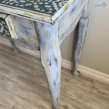 Load image into Gallery viewer, Boho Shabby Chic Blue and White Vanity/ Entryway Table / Desk - Furniture MaRiTama HOME