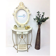 Load image into Gallery viewer, Casa Blanca White and Gold Entryway Table - Furniture MaRiTama HOME