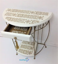 Load image into Gallery viewer, Casa Blanca White and Gold Entryway Table - Furniture MaRiTama HOME