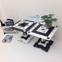 Load image into Gallery viewer, Contemporary Boho Graphite and White Side / End Accent Table Set - Furniture MaRiTama HOME