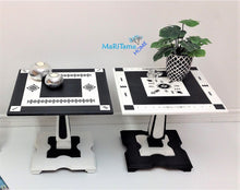 Load image into Gallery viewer, Contemporary Boho Graphite and White Side / End Accent Table Set - Furniture MaRiTama HOME