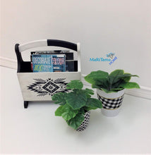 Load image into Gallery viewer, Contemporary Boho Style Black & White Magazine Rack - Home Decor MaRiTama HOME