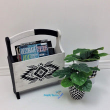 Load image into Gallery viewer, Contemporary Boho Style Black & White Magazine Rack - Home Decor MaRiTama HOME