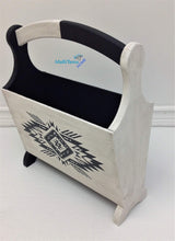 Load image into Gallery viewer, Contemporary Boho Style Black & White Magazine Rack - Home Decor MaRiTama HOME