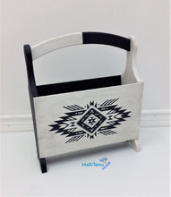 Load image into Gallery viewer, Contemporary Boho Style Black & White Magazine Rack - Home Decor MaRiTama HOME