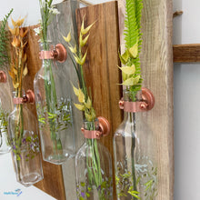 Load image into Gallery viewer, Custom made 5 Glass and Wood Wall Vase - Vases MaRiTama HOME