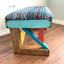 Load image into Gallery viewer, Custom made Boho Aztec Upholstered Bench - Custommade MaRiTama HOME