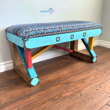 Load image into Gallery viewer, Custom made Boho Aztec Upholstered Bench - Custommade MaRiTama HOME