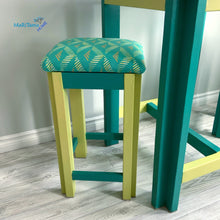 Load image into Gallery viewer, Custom made Teal and Yellow Glow Epoxy Resin River High Table and Stool Set - Tables MaRiTama HOME