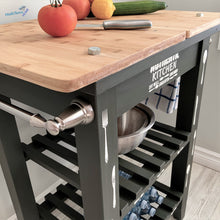 Load image into Gallery viewer, Dark Green Wooden Top Kitchen Island Cart - Furniture MaRiTama HOME