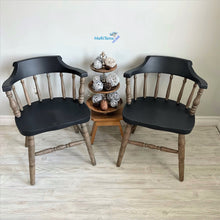 Load image into Gallery viewer, Farmhouse Brown / Black Captain Chairs - Furniture MaRiTama HOME