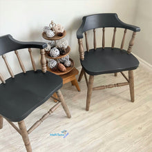 Load image into Gallery viewer, Farmhouse Brown / Black Captain Chairs - Furniture MaRiTama HOME